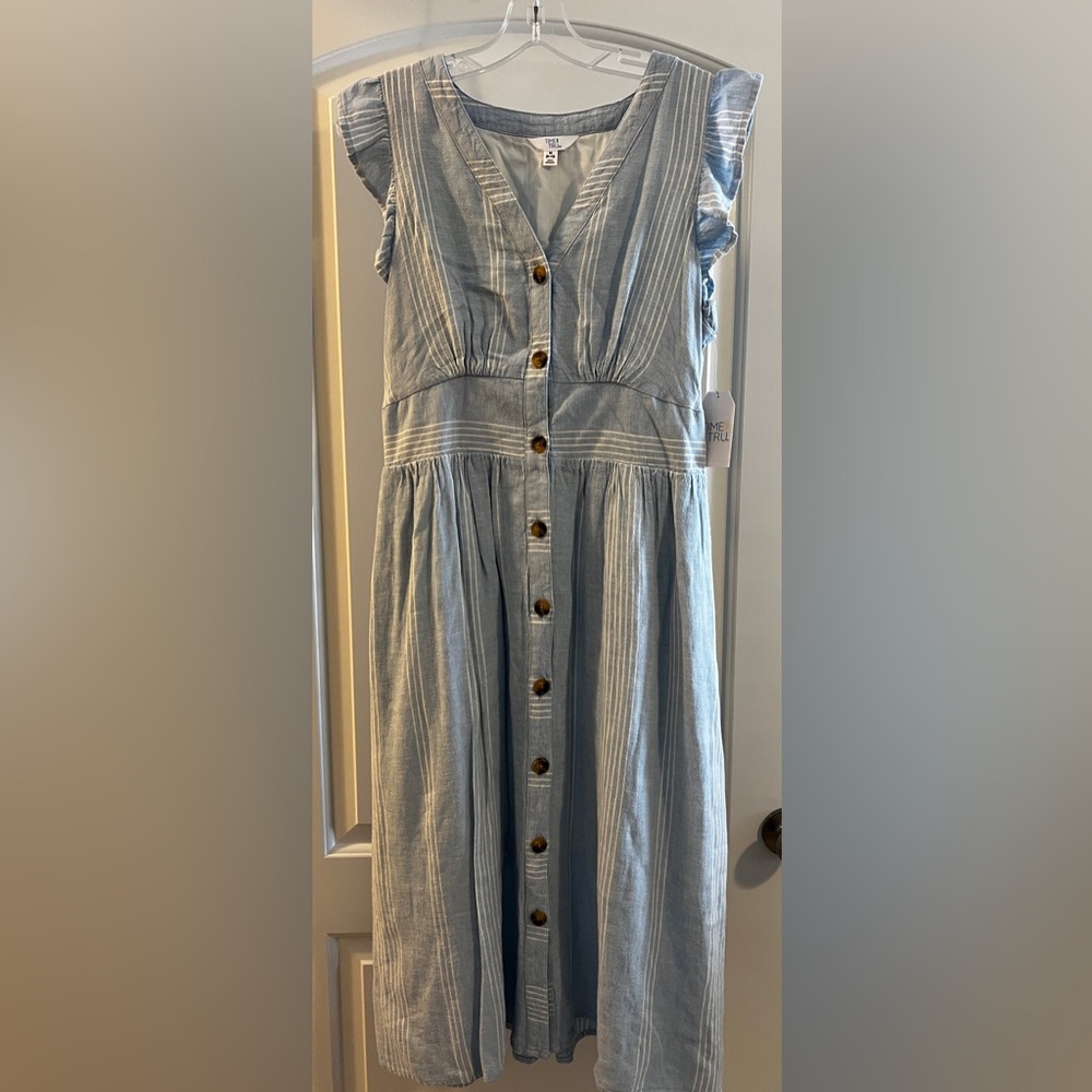 Time and Tru Blue Striped Dress